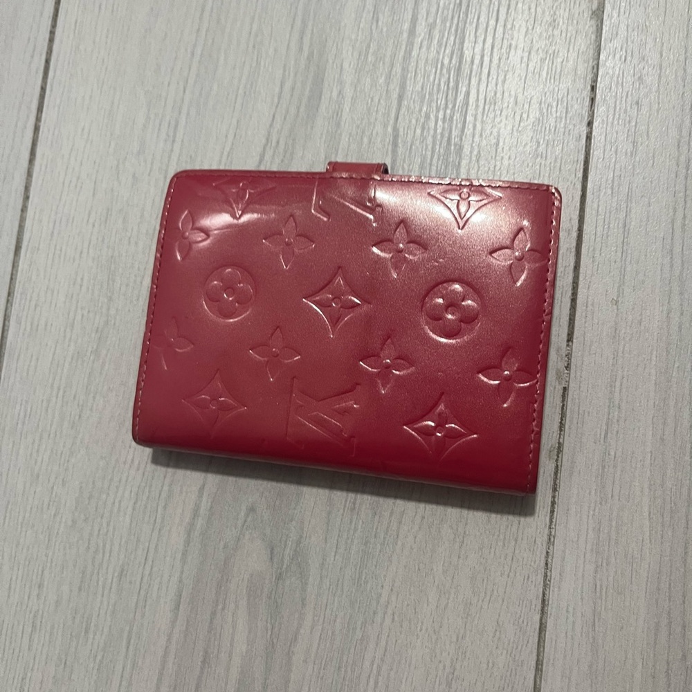 Louis Vuttion Dark Pink Shiny Embossed Wallet